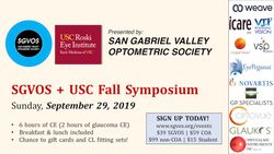 SGVOS + USC Annual Fall Symposium